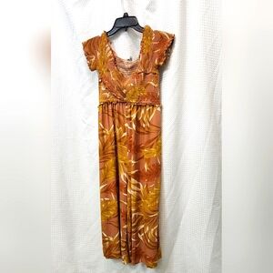 Patrons Of PEACE Sz Med Elegant Brown and Gold Women's Jumpsuit.